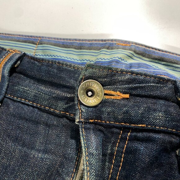 Vintage Edwin Xu Relaxed Fit Distressed Rust Wash Jeans men's size 36x31 - Picture 4 of 12